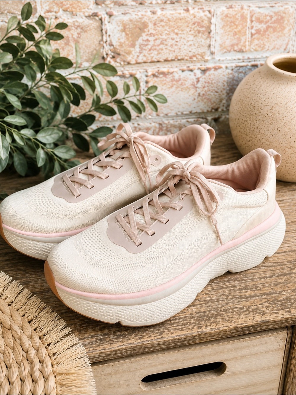 Revitalign Gaia Walking Sneaker Sand Shell Pink Women’s Size 9D wide NWOB #22